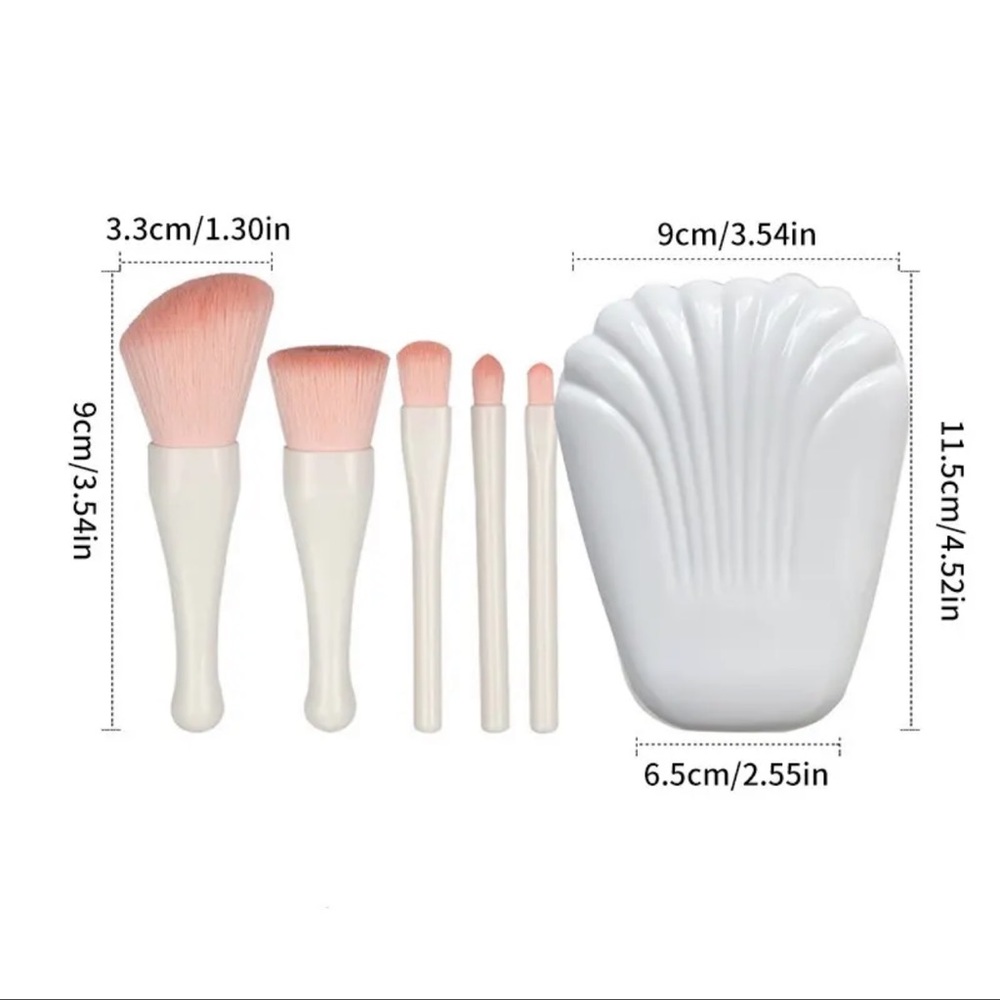 $3 ADORABLE SHELL BURSH SET. PINK. NEW. $3 IF BUNDLED - Picture 3 of 15